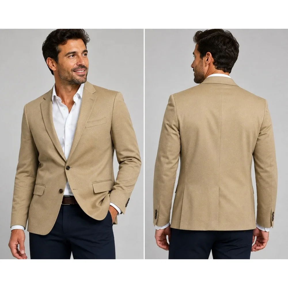 Zara Man Tan Cool Comfort Blazer Jacket Two Button Tailored Fit Size 40 NEW